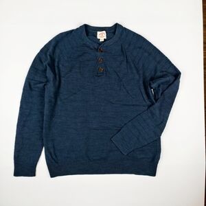 Brooks Brothers Red Fleece Men L Navy Sweater Linen Blend Casual Layering